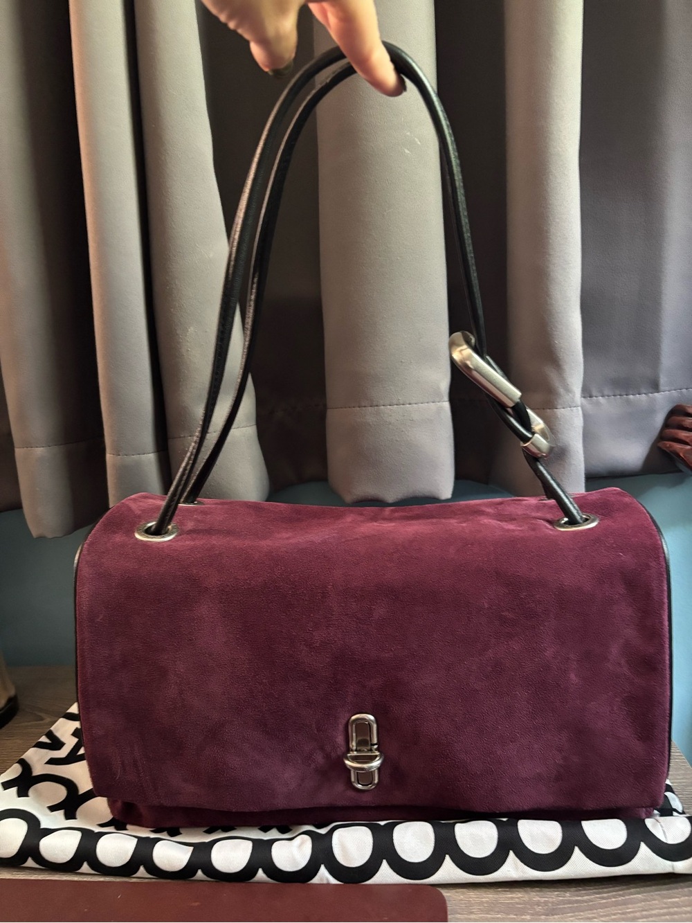 Marc Jacobs The Dual Bag - large plum suede